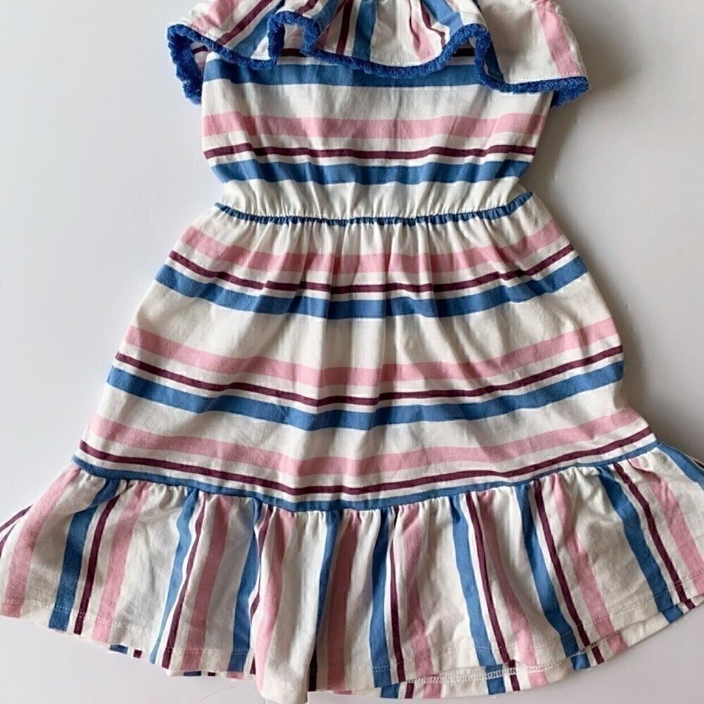 NWT Tea Collection Striped Ruffle Girl Dress 2T - Picture 4 of 6